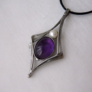 Ametiszt medál - ékszer - nyaklánc - medálos nyaklánc - Meska.hu