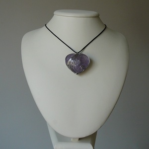Ametiszt szív medál - ékszer - nyaklánc - medálos nyaklánc - Meska.hu