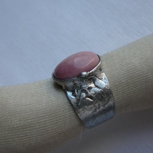 Rodonit gyűrű, Ékszer, Gyűrű, Szoliter gyűrű, Ékszerkészítés, Fémmegmunkálás, MESKA