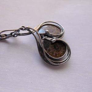 Ammonitesz fülbevaló, Ékszer, Fülbevaló, Lógó fülbevaló, Ékszerkészítés, Fémmegmunkálás, MESKA