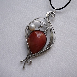 Karneol medál - ékszer - nyaklánc - medálos nyaklánc - Meska.hu