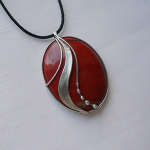 Vörös jáspis medál - ékszer - nyaklánc - medálos nyaklánc - Meska.hu
