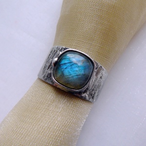 Labradorit gyűrű, Ékszer, Gyűrű, Szoliter gyűrű, Ékszerkészítés, Fémmegmunkálás, MESKA