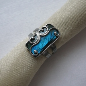 Labradorit gyűrű, Ékszer, Gyűrű, Szoliter gyűrű, Ékszerkészítés, Fémmegmunkálás, MESKA