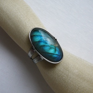 Labradorit gyűrű, Ékszer, Gyűrű, Szoliter gyűrű, Ékszerkészítés, Fémmegmunkálás, MESKA