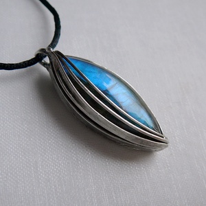 Labradorit medál, Ékszer, Nyaklánc, Medál, Ékszerkészítés, Fémmegmunkálás, MESKA