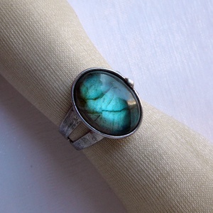 Labradorit gyűrű, Ékszer, Gyűrű, Szoliter gyűrű, Ékszerkészítés, Fémmegmunkálás, MESKA