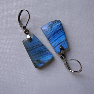 Labradorit fülbevaló - ékszer - fülbevaló - lógó csepp fülbevaló - Meska.hu