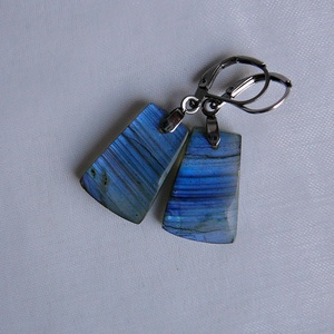 Labradorit fülbevaló - ékszer - fülbevaló - lógó csepp fülbevaló - Meska.hu