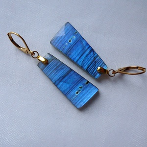 Labradorit fülbevaló - ékszer - fülbevaló - lógó csepp fülbevaló - Meska.hu