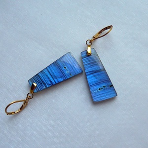 Labradorit fülbevaló - ékszer - fülbevaló - lógó csepp fülbevaló - Meska.hu