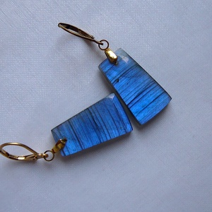 Labradorit fülbevaló - ékszer - fülbevaló - lógó csepp fülbevaló - Meska.hu