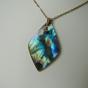 Labradorit medálos nyaklánc, Ékszer, Nyaklánc, Medálos nyaklánc, Ékszerkészítés, Fémmegmunkálás, MESKA