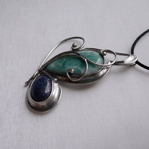 Amazonit pillangó medál, Ékszer, Nyaklánc, Medálos nyaklánc, Ékszerkészítés, Fémmegmunkálás, MESKA