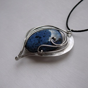 Dumortierit szív medál, Ékszer, Fülbevaló, Lógó fülbevaló, Ékszerkészítés, Fémmegmunkálás, MESKA