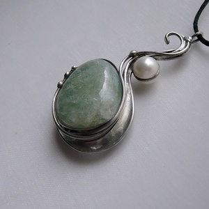 Akvamarin medál, Ékszer, Nyaklánc, Medálos nyaklánc, Ékszerkészítés, Fémmegmunkálás, MESKA