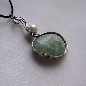 Akvamarin medál - ékszer - nyaklánc - medálos nyaklánc - Meska.hu