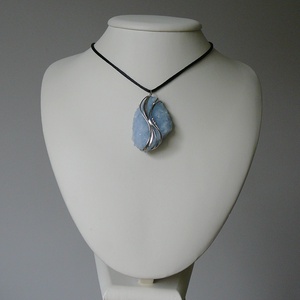 Kék kalcit medál - ékszer - nyaklánc - medálos nyaklánc - Meska.hu