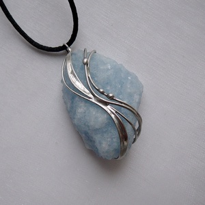 Kék kalcit medál - Meska.hu
