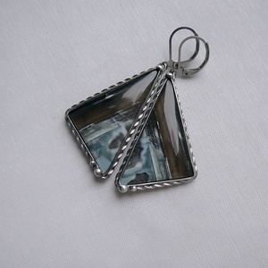 Kék opál fülbevaló - ékszer - fülbevaló - lógó fülbevaló - Meska.hu