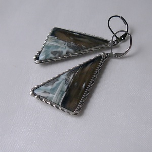 Kék opál fülbevaló - Meska.hu