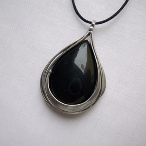 Szivárvány obszidián medál - ékszer - nyaklánc - medálos nyaklánc - Meska.hu