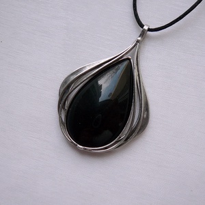 Szivárvány obszidián medál - ékszer - nyaklánc - medálos nyaklánc - Meska.hu