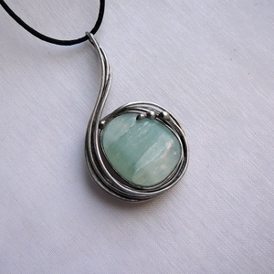 Zöld kalcit medál - ékszer - nyaklánc - medálos nyaklánc - Meska.hu