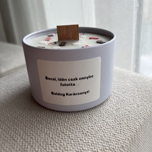 Karácsonyi egyedi feliratos kézműves szójaviasz gyertya - otthon & életmód - gyertya, illat, aroma - gyertya - Meska.hu
