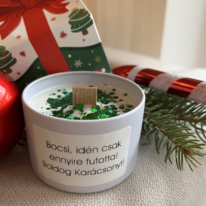 Bocsi, idén ennyire futotta - Díszdobozos karácsonyi egyedi feliratos  szójaviasz gyertya - Meska.hu