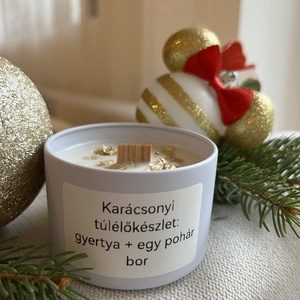 Karácsonyi túlélőkészlet - Díszdobozos karácsonyi egyedi feliratos  szójaviasz gyertya - Meska.hu