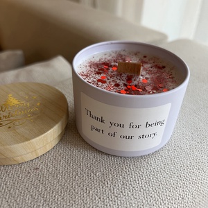 Céges egyedi feliratos köszönőajándék- szójaviasz gyertya, Otthon & Életmód, Gyertya, illat, aroma, Gyertya, Gyertya-, mécseskészítés, MESKA