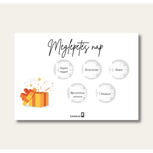 Meglepetés nap kaparós sorsjegy - otthon & életmód - papír, írószer - ajándékozás kellékei - ajándék sorsjegy - Meska.hu