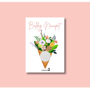Boldog nőnapot kaparós sorsjegy, Otthon & Életmód, Papír, írószer, Ajándékozás kellékei, Ajándék sorsjegy, Fotó, grafika, rajz, illusztráció, MESKA