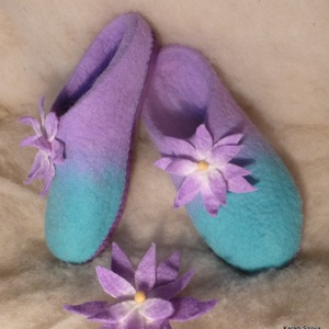 Nemez papucs - Lótusz - ruha & divat - cipő & papucs - papucs - Meska.hu