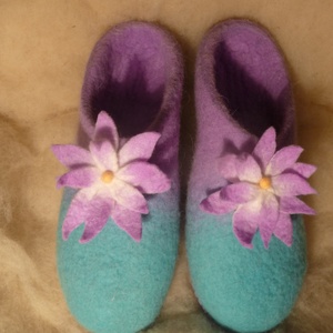 Nemez papucs - Lótusz - ruha & divat - cipő & papucs - papucs - Meska.hu