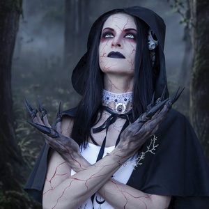 Kapucnis fantasy köpeny - fekete � Halloween, farsang, cosplay � MYTHOS - ruha & divat - jelmez & álarc - jelmez - Meska.hu