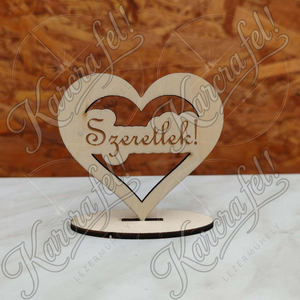Apák napi fa asztaldísz � gravírozott, talpas szív ajándék - otthon & életmód - dekoráció - asztal és polc dekoráció - gravírozott táblák - Meska.hu