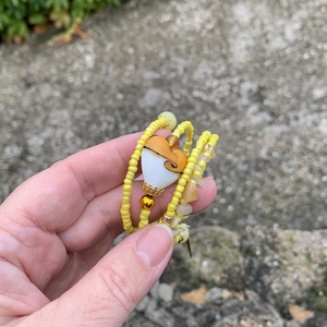  Citrin Kislány karkötő 3-8 éves leánynak - Törpilla sárga szív kislány karkötő citrin drágakő szemekkel - ékszer - karkötő - memóriadrótos karkötő - Meska.hu