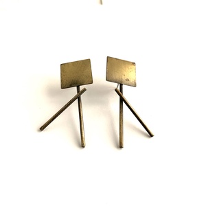 Régi ékszer, retro vintage ékszer, fülbevaló, egyedi midcentury ékszer, modernista réz fülbevaló, absztrakt ékszer 1970 - ékszer - ékszerszett - Meska.hu