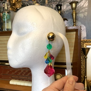 Régi ékszer, retro vintage ékszer, egyedi midcentury ékszer, fülbevaló, hatalmas fülklipsz 70-es évek, Disco klipsz - ékszer - ékszerszett - Meska.hu