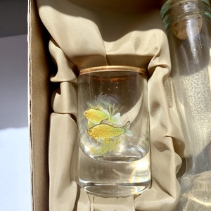 Hal mintás antik retro festett pálinkás pohár készlet, pecásoknak horgász ajándék, hal minta - otthon & életmód - konyhafelszerelés, tálalás - tálalás - pálinkás poharak, szettek - Meska.hu