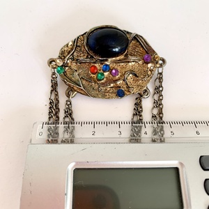 Nagy régi iparművész BROSS az 1980-as évekből, gyönyörű elegáns strasszos kitűző, pin szövetkabátra, blúzra,  blézerre - ékszer - kitűző és bross - kitűző - Meska.hu