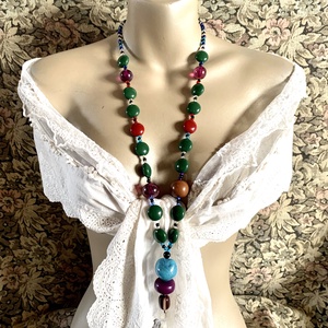 80 cm+8 cm-es olasz vintage nyaklánc az 1980-as évekből, hibátlan minőségi régi ékszer, retro nyakék eggyöngyökből - Meska.hu