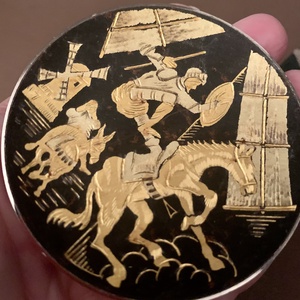 24 karát aranyozott Damascene tál vintage damaszkén ékszertartó tányér, Toledó spanyol ékszeres tálka dísztál 7 cm - otthon & életmód - dekoráció - dísztárgy - Meska.hu