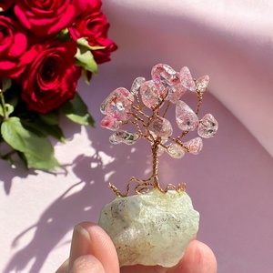 Mini Bonsai Rózsakvarc Ékszerfa szerencsefa, életfa, pénzfa, kristályfa rózsa kvarc kövekből drágakő fa - otthon & életmód - dekoráció - asztal és polc dekoráció - gyöngyfa, ásványfa - Meska.hu