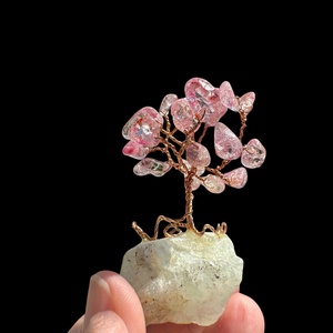Mini Bonsai Rózsakvarc Ékszerfa szerencsefa, életfa, pénzfa, kristályfa rózsa kvarc kövekből drágakő fa - otthon & életmód - dekoráció - asztal és polc dekoráció - gyöngyfa, ásványfa - Meska.hu