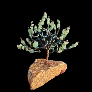 Fa ásványból, Aventurin drágakő fa, Kristály Bonsai Ékszerfa szerencsefa, életfa, pénzfa, kristályfa kövekből drágakő fa - otthon & életmód - dekoráció - asztal és polc dekoráció - gyöngyfa, ásványfa - Meska.hu