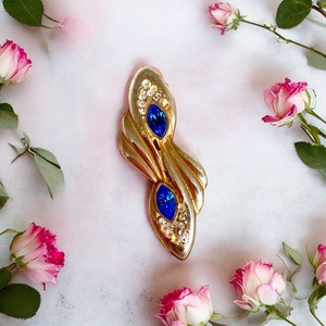 Vintage BROSS az 1980-as évekből, gyönyörű elegáns strasszos kitűző, pin szövetkabátra, blúzra,  blézerre - ékszer - kitűző és bross - kitűző - Meska.hu