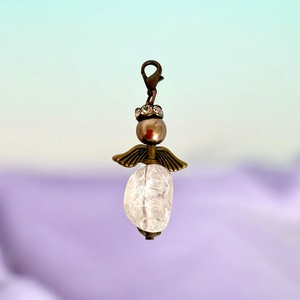 HEGYIKISTÁLY angyalka, őrangyal, angyal charm, angyal dísz, angyalos kulcstartó, táskadísz, ajándék angyalka tündér, Ékszer, Karkötő, Charm karkötő, Ékszerkészítés, MESKA